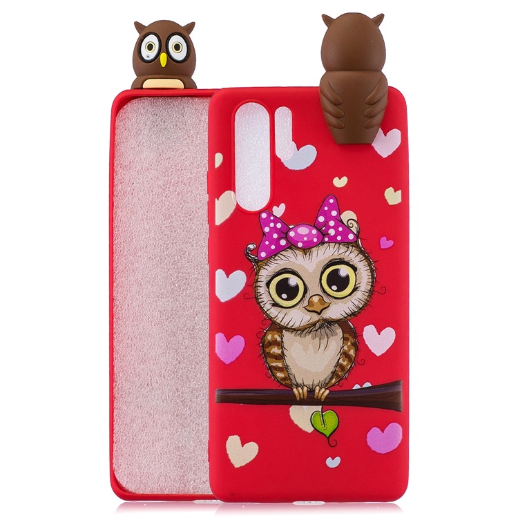 Boneca 3D Bonito Padrão De Impressão TPU Caso Acessório Para Huawei P30 Pro - Coruja Fêmea-1