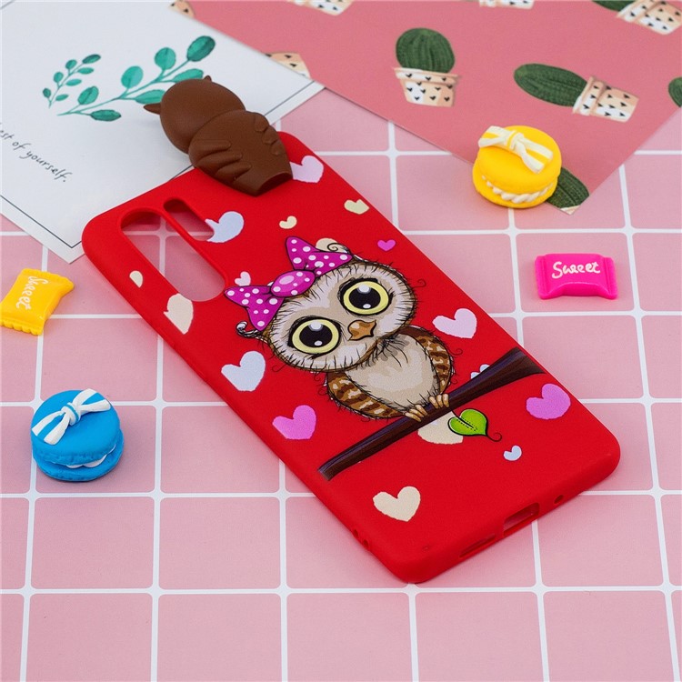 Boneca 3D Bonito Padrão De Impressão TPU Caso Acessório Para Huawei P30 Pro - Coruja Fêmea-6