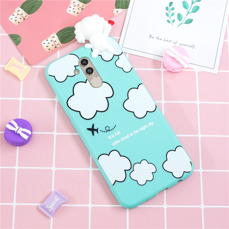 3D Cute Doll Pattern Printing TPU Case for Huawei Mate 20 Lite - Cloud Pattern-10