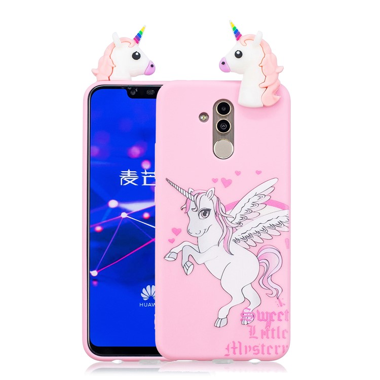 3D Cute Doll Pattern Printing TPU Case Accessory for Huawei Mate 20 Lite - Unicorn-1