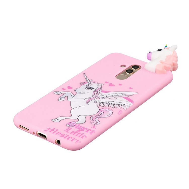 3D Cute Doll Pattern Printing TPU Case Accessory for Huawei Mate 20 Lite - Unicorn-4