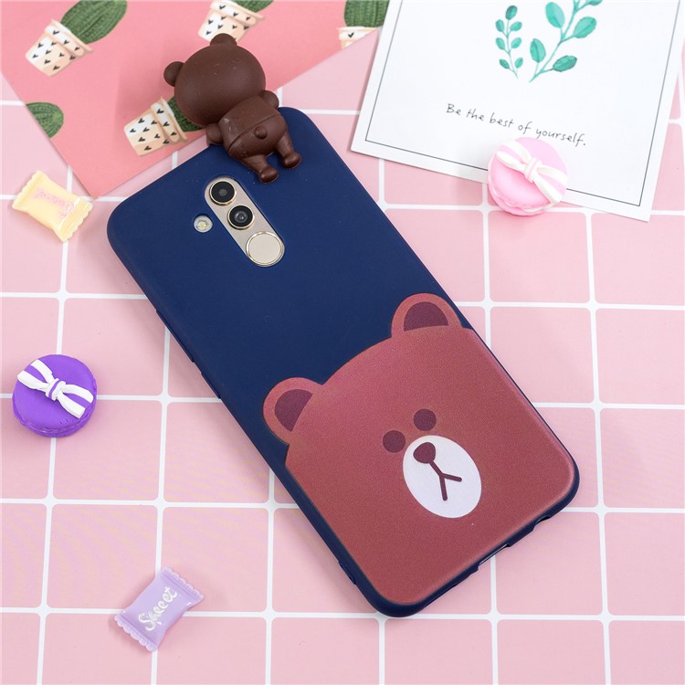 3D Cute Doll Pattern Printing TPU Phone Cover Case for Huawei Mate 20 Lite - Bear-6