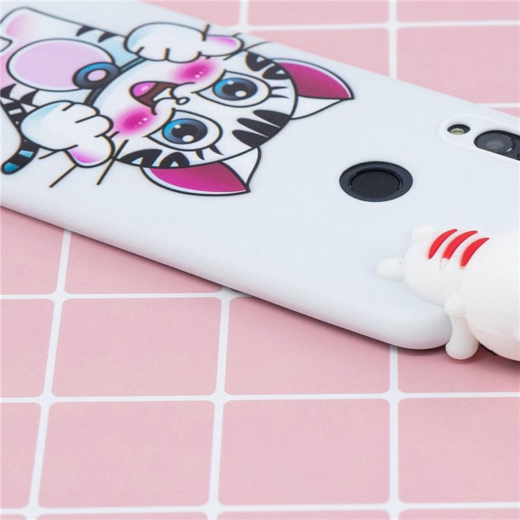 3D Padrão de Boneca Fofa Case TPU Para Huawei P Smart (2019) / Honra 10 Lite - Tigre