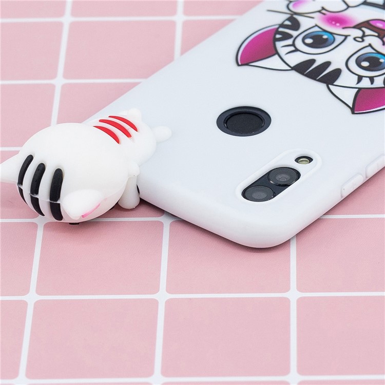 3D Padrão de Boneca Fofa Case TPU Para Huawei P Smart (2019) / Honra 10 Lite - Tigre