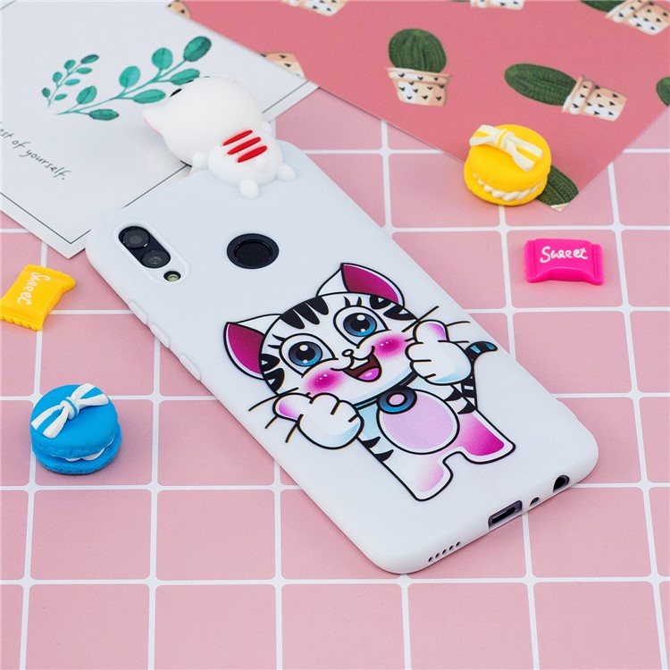 3D Padrão de Boneca Fofa Case TPU Para Huawei P Smart (2019) / Honra 10 Lite - Tigre