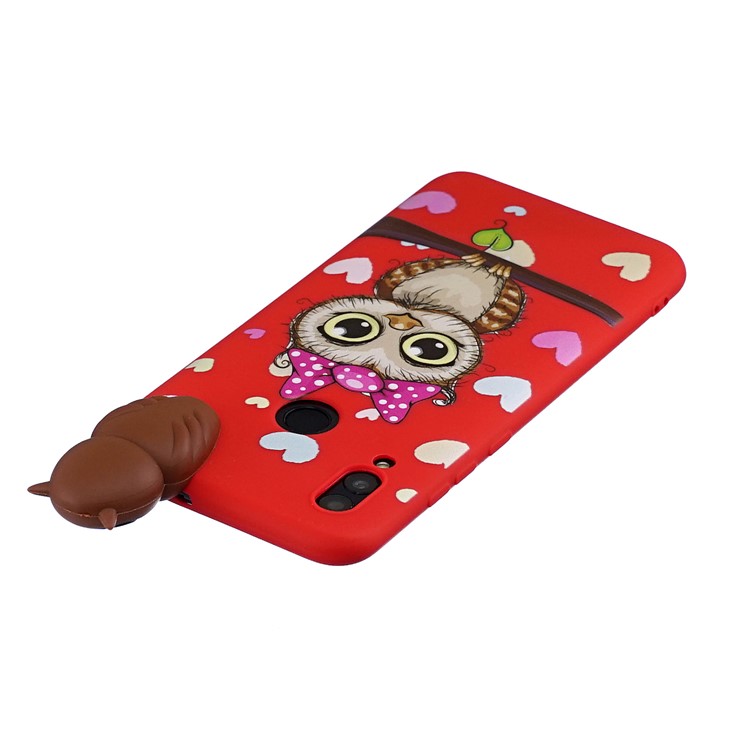 3D Padrão de Boneca Fofa TPU Back Case Para Huawei P Smart (2019) / Honra 10 Lite - Coruja Feminina-5