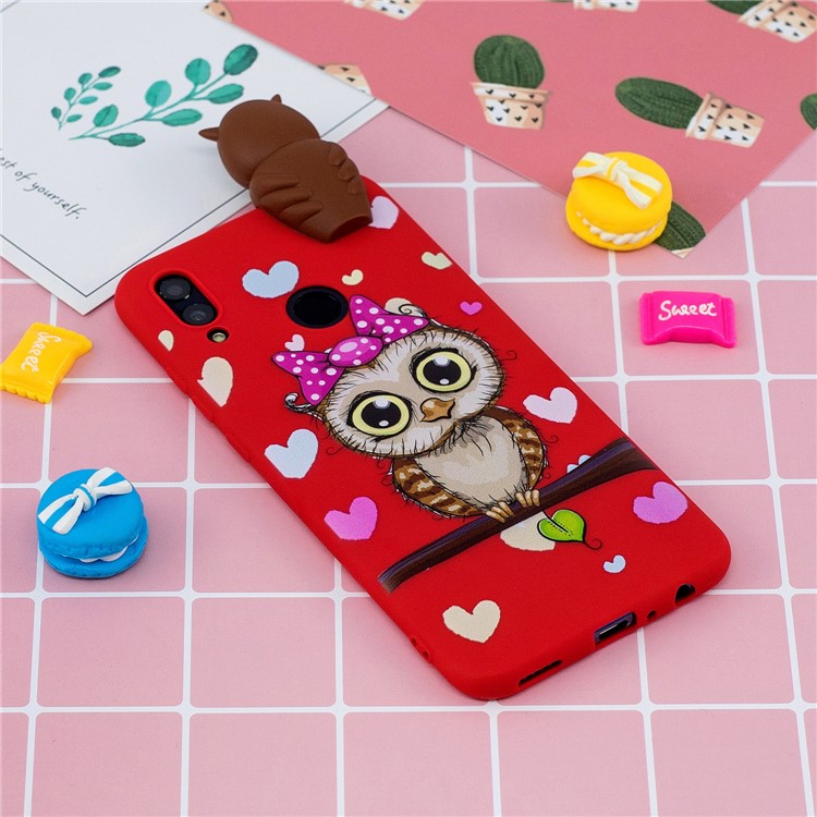 3D Padrão de Boneca Fofa TPU Back Case Para Huawei P Smart (2019) / Honra 10 Lite - Coruja Feminina-6