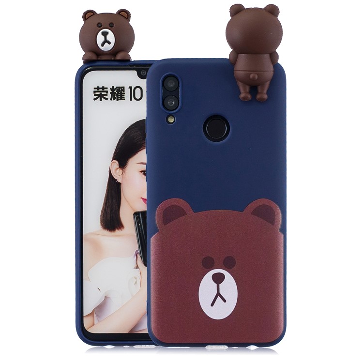 Caso Di Conchiglie In TPU Stampa Modello 3D Carino Per Huawei Smart (2019) / Onore 10 Lite - Orso-1