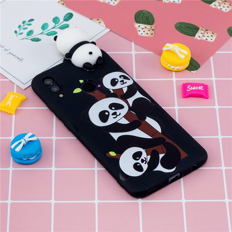 Estuche Suave de Impresión de Patrones de Muñecas 3d Lindo Para Huawei P Smart (2019) / Honor 10 Lite - Preciosos Pandas-6