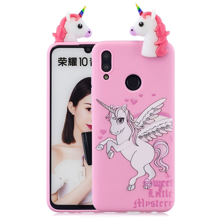 3D Cute Doll Pattern Printing TPU Flexible Case for Huawei P Smart (2019) / Honor 10 Lite - Unicorn-1