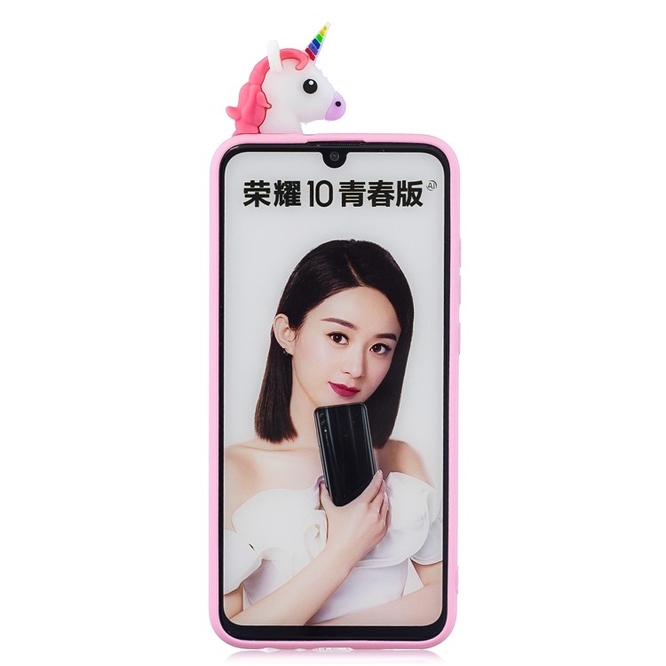 3D Cute Doll Pattern Printing TPU Flexible Case for Huawei P Smart (2019) / Honor 10 Lite - Unicorn-3