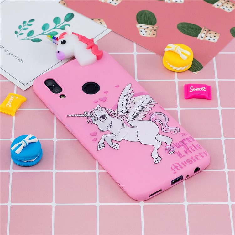 3D Cute Doll Pattern Printing TPU Flexible Case for Huawei P Smart (2019) / Honor 10 Lite - Unicorn-6