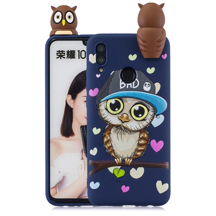 Modello Di Bambola 3D Carino Stampa Caso Accessorio TPU Per Huawei P Smart (2019) / Onore 10 Lite - Gufo Maschio-1