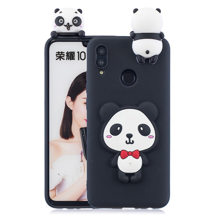 3D Pattern TPU Mobile Phone Cover for Huawei P Smart (2019) / Honor 10 Lite - Panda with Red Bowknot-1
