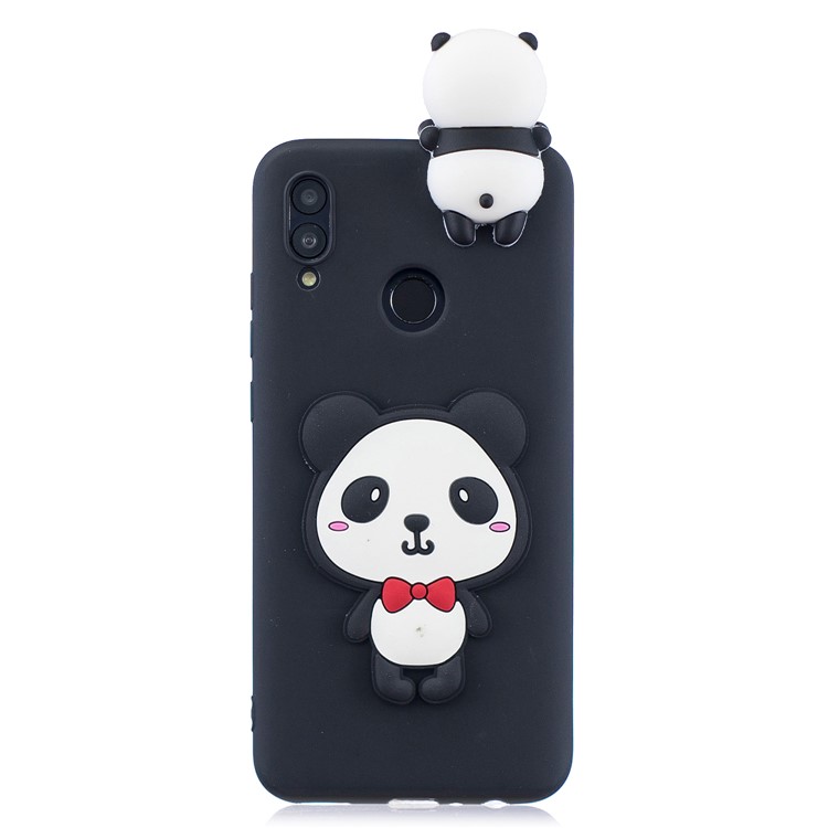 3D Pattern TPU Mobile Phone Cover for Huawei P Smart (2019) / Honor 10 Lite - Panda with Red Bowknot-2