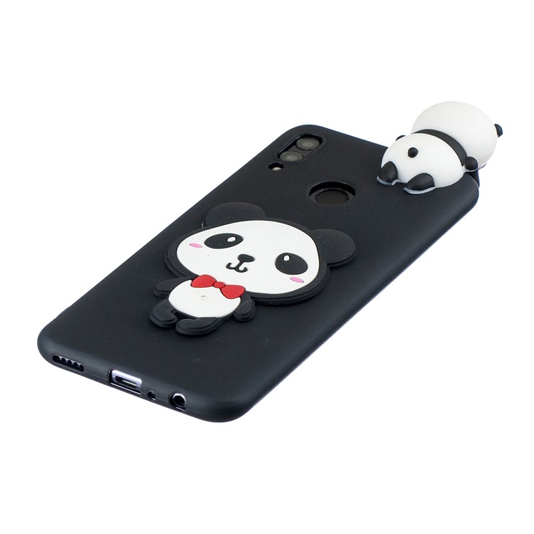 3D Pattern TPU Mobile Phone Cover for Huawei P Smart (2019) / Honor 10 Lite - Panda with Red Bowknot-3