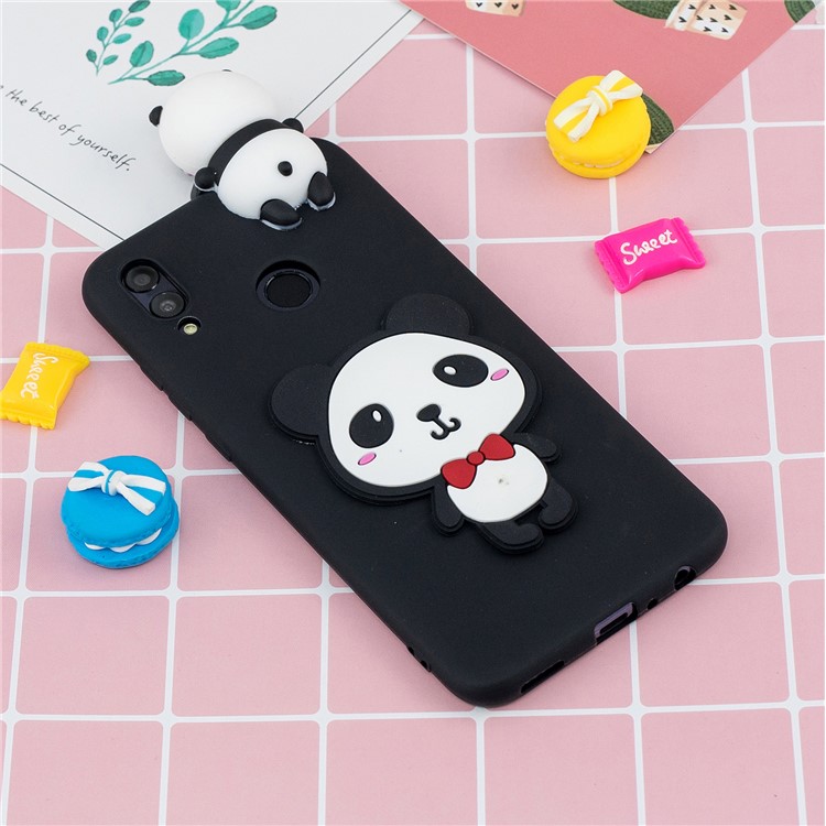 3D Pattern TPU Mobile Phone Cover for Huawei P Smart (2019) / Honor 10 Lite - Panda with Red Bowknot-6