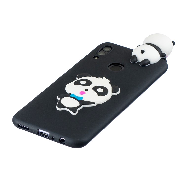 3D Pattern TPU Mobile Phone Shell for Huawei P Smart (2019) / Honor 10 Lite - Panda with Blue Bowknot-3