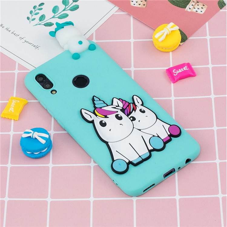 3D Pattern TPU Cell Phone Case Accessory for Huawei P Smart (2019) / Honor 10 Lite - Unicorns-6