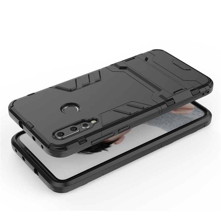 Cool Guard Plastic + TPU Hybrid -hülle Mit Ständer Für Huawei Nova 4 - Schwarz