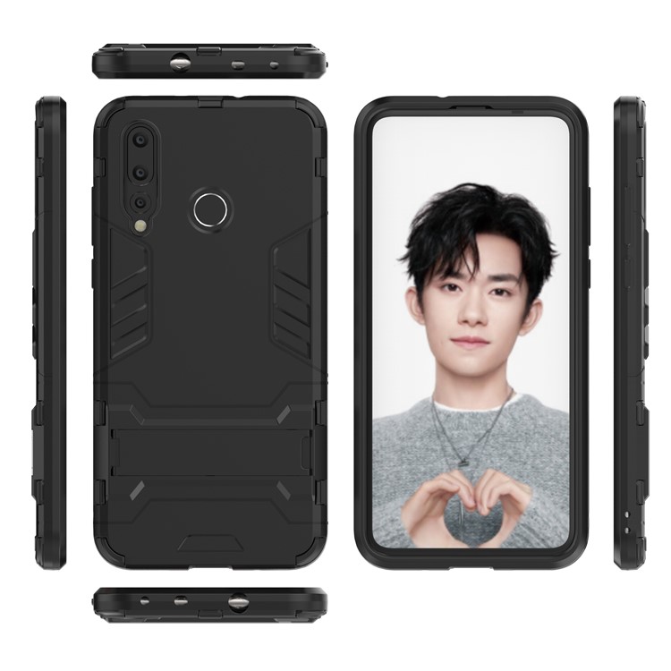 Cool Guard Plastic + TPU Hybrid Case with Kickstand for Huawei nova 4 - Black-5