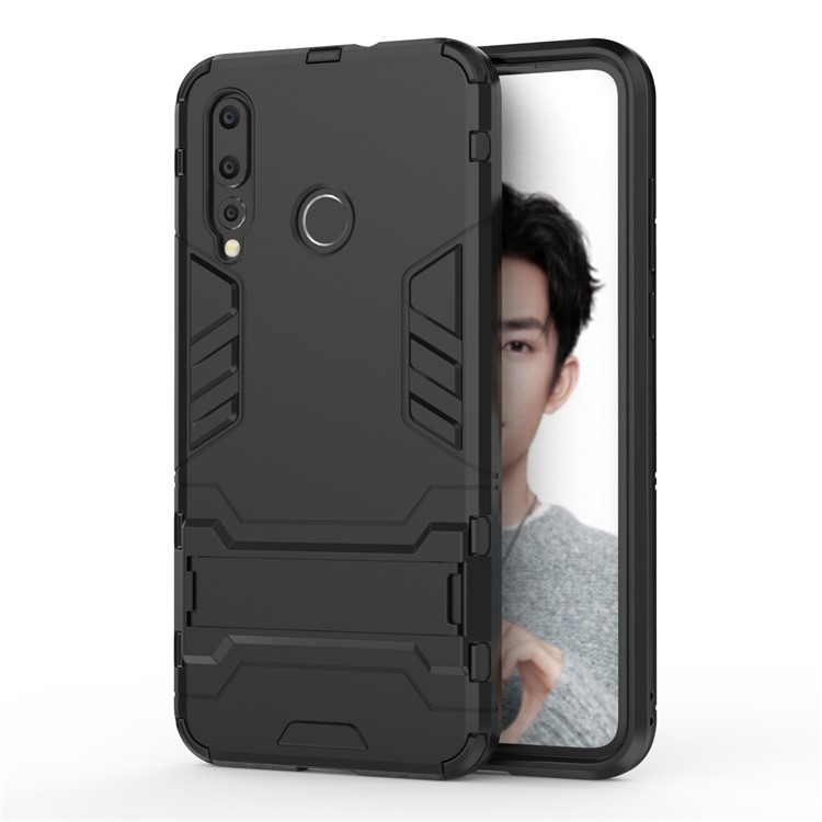 Cool Guard Plastic + TPU Hybrid -hülle Mit Ständer Für Huawei Nova 4 - Schwarz