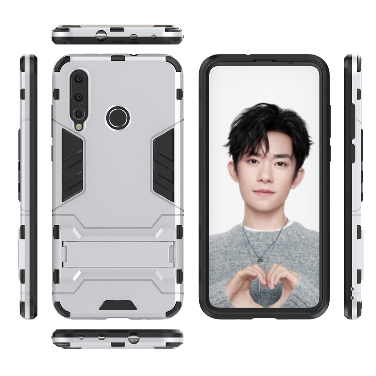 Cool Guard Plastic + TPU Hybrid Cover with Kickstand for Huawei nova 4 - Silver-5