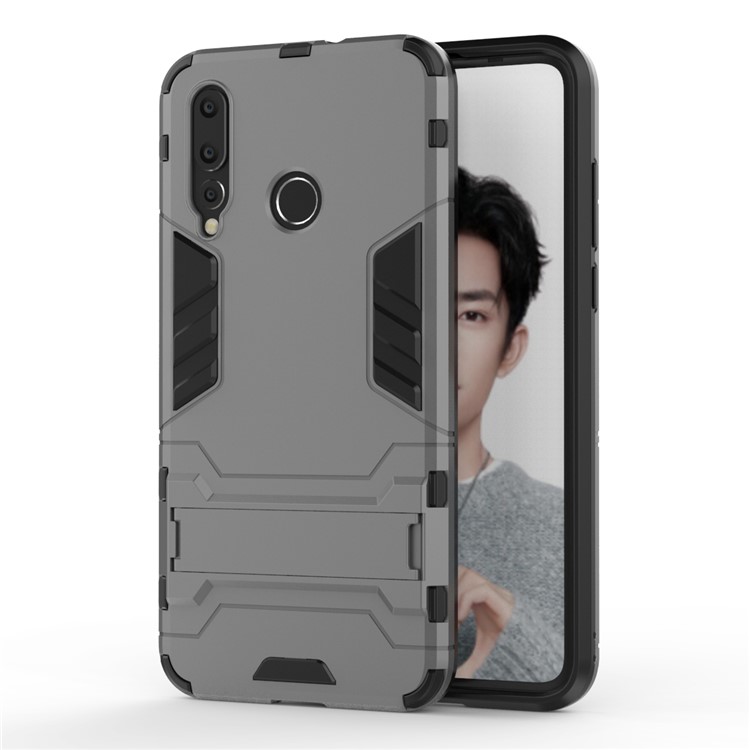 Cool Guard Plastic + TPU Hybrid Shell with Kickstand for Huawei nova 4 - Grey-5
