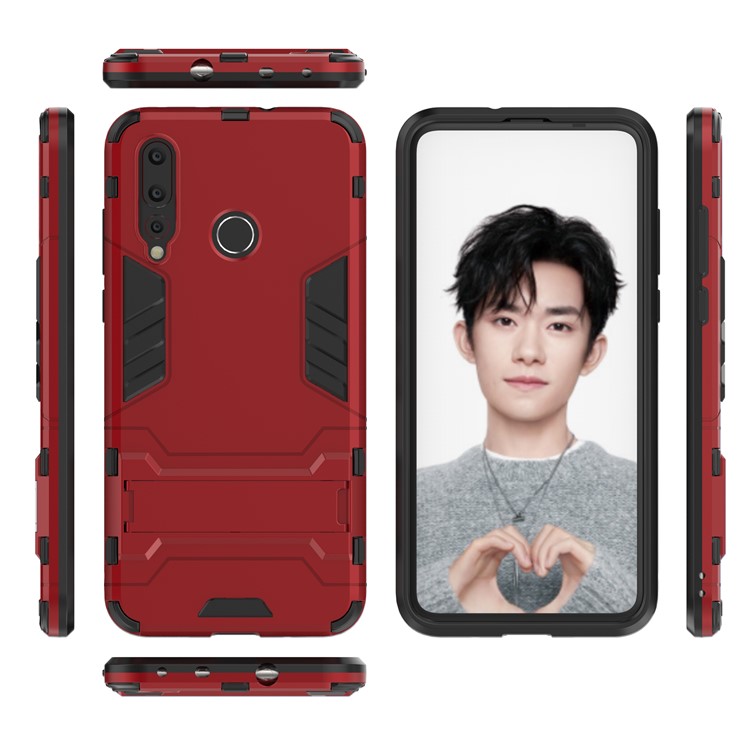 Cool Guard Kickstand Plastic + TPU Combo Phone Case for Huawei nova 4 - Red-2
