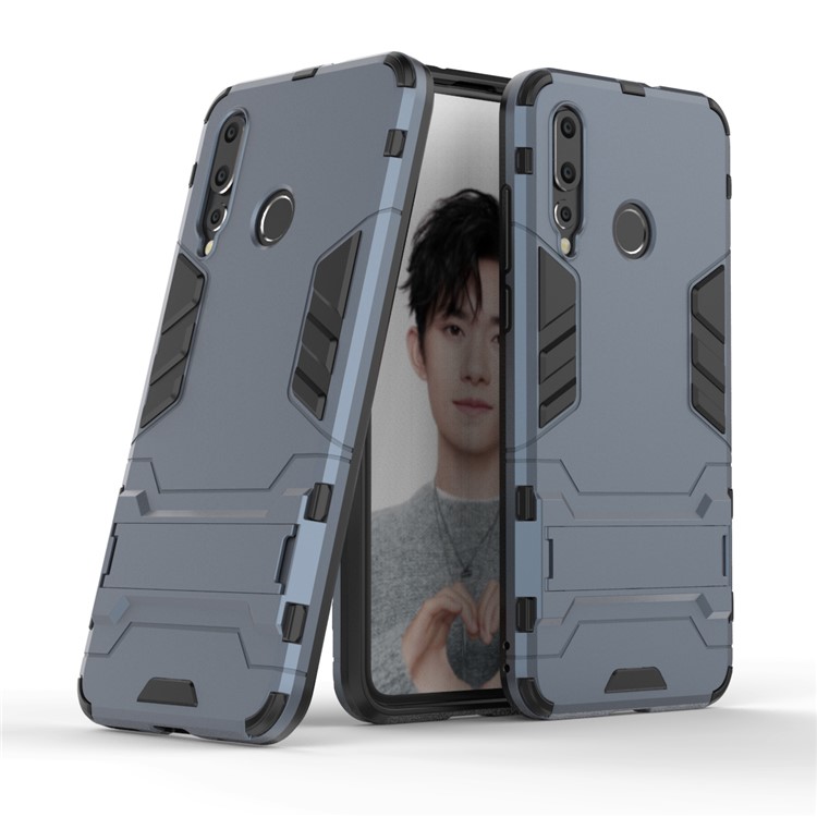 Cool Guard Kickstand Plastic + TPU Hybrid Protector Cover for Huawei nova 4 - Dark Blue-1