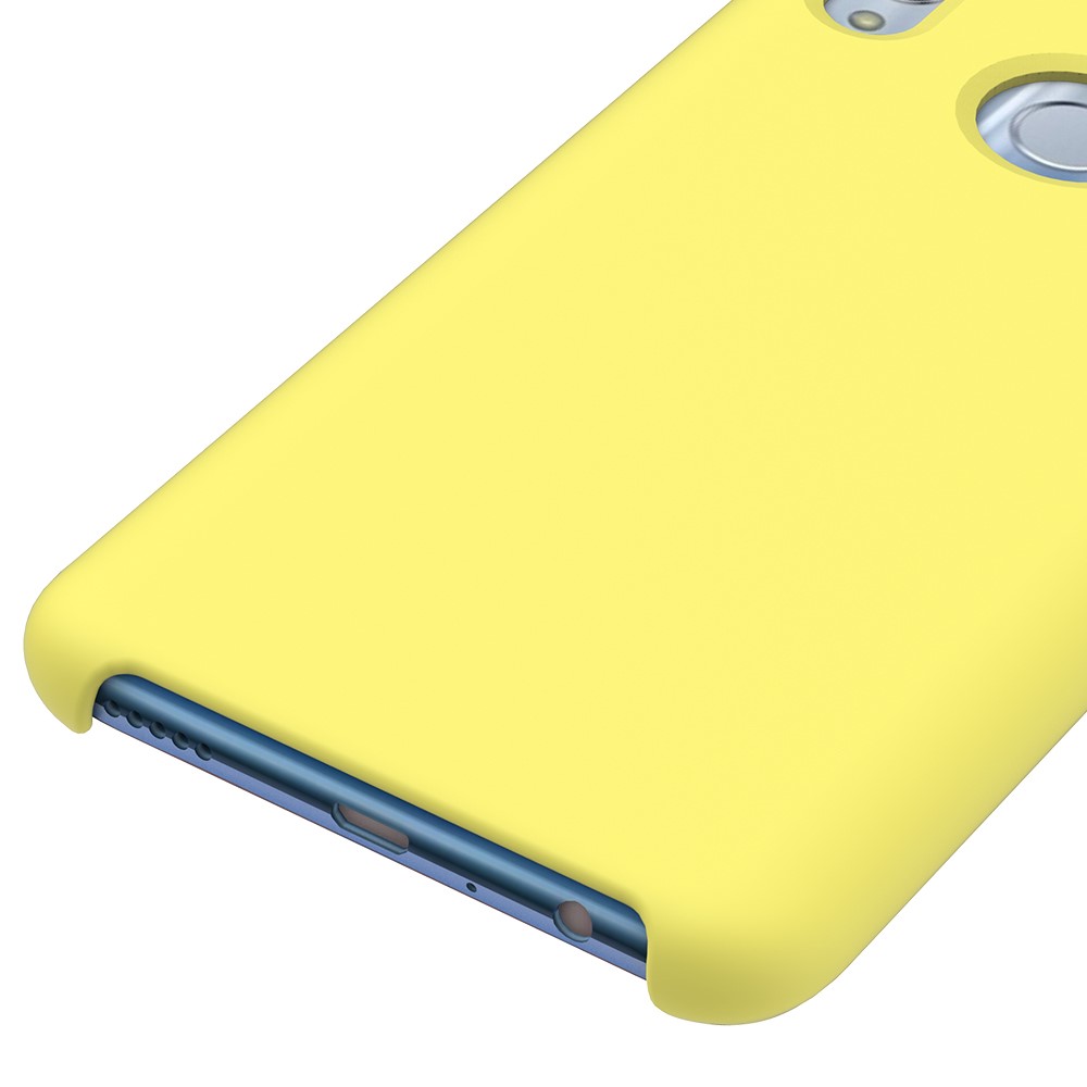 Liquid Silicone Protector Casing for Huawei Honor 10 Lite / P Smart (2019) - Yellow-3
