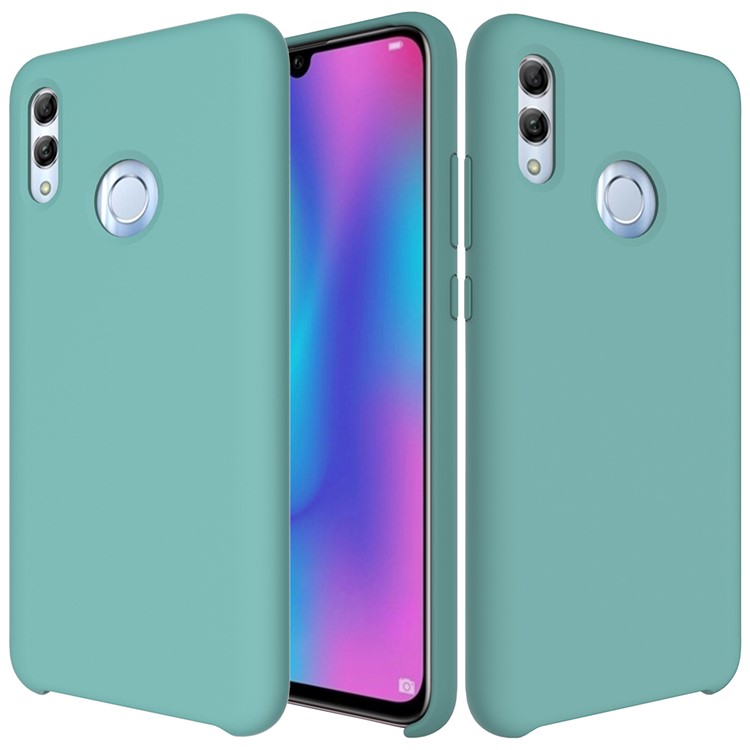 Liquid Silicone Protector Cell Phone Case for Huawei Honor 10 Lite / P Smart (2019) - Cyan-1