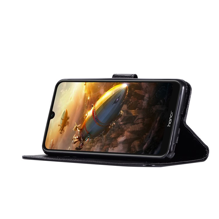 Custodia A Portafoglio Vintage In Pelle Premium Per Huawei Honor 8A - Nero-5