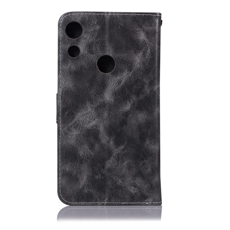 Premium Vintage Leather Wallet Cover for Huawei Honor 8A - Grey-3