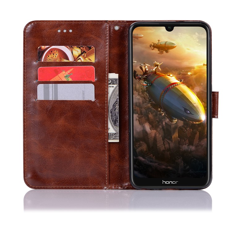 Premium Vintage Leather Stand Cover with Card Slots for Huawei Honor 8A - Coffee-4