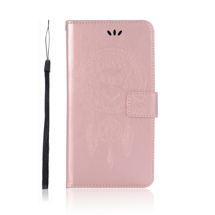 Catcher da Sogno Impresso Owl Whartet Stand Case Per Huawei Honor 8a - Oro Rosa