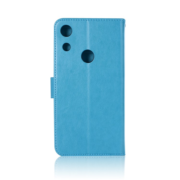 Imprinted Dream Catcher Owl Stand Leather Wallet Case for Huawei Honor 8A - Blue-3