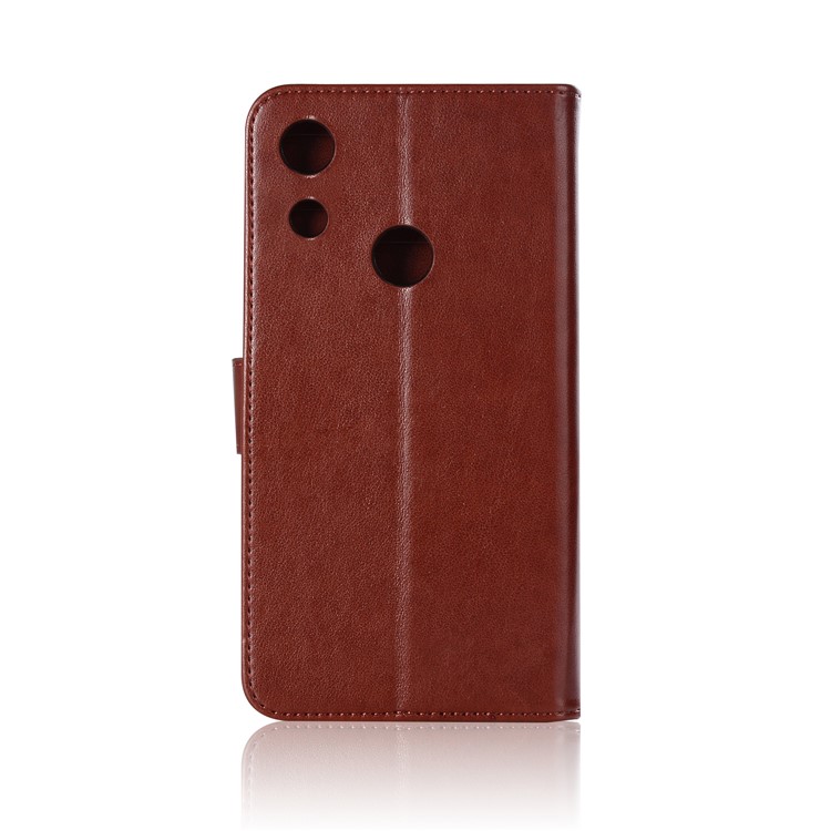 Imprinted Dream Catcher Owl Leather Stand Cover with Card Slots for Huawei Honor 8A - Brown-3