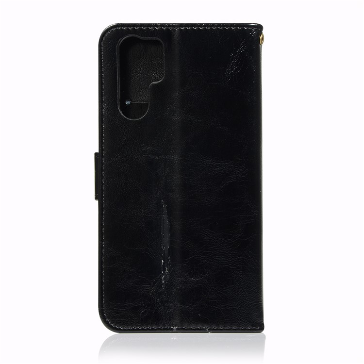 Vintage Premium PU Leather Wallet Case with Stand for Huawei P30 Pro - Black-3