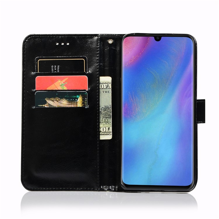 Vintage Premium PU Leather Wallet Case with Stand for Huawei P30 Pro - Black-4