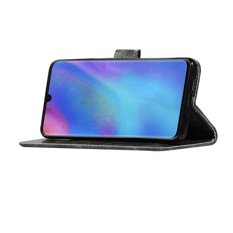 Vintage Premium PU Leather Wallet Cover with Stand for Huawei P30 Pro - Grey-6