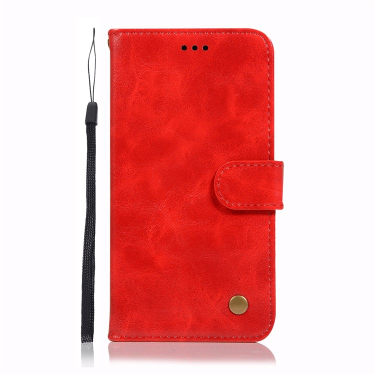 Vintage Premium PU Leder Brieftasche Schale Mit Ständer Für Huawei P30 Pro - Rot-2