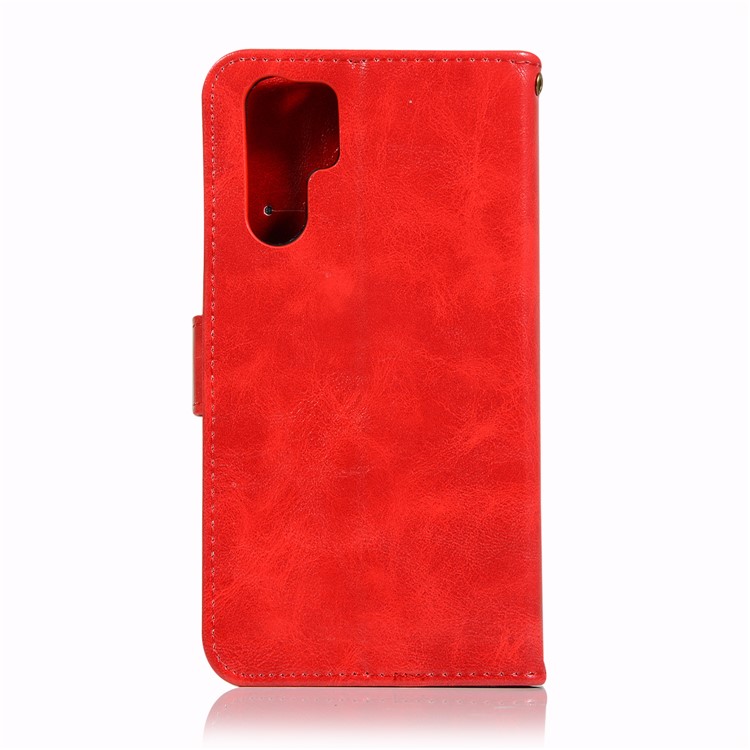 Vintage Premium PU Leder Brieftasche Schale Mit Ständer Für Huawei P30 Pro - Rot-3