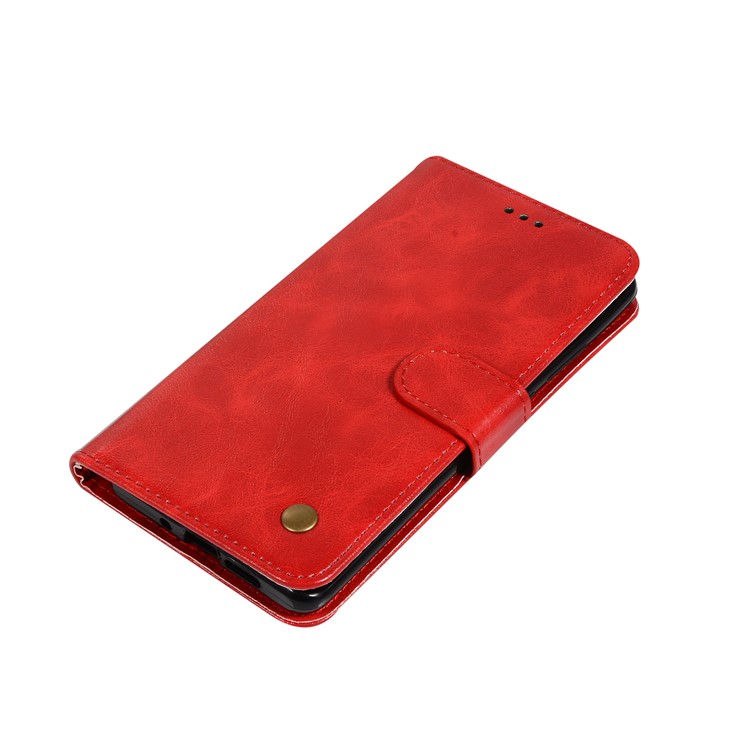 Vintage Premium PU Leder Brieftasche Schale Mit Ständer Für Huawei P30 Pro - Rot-7