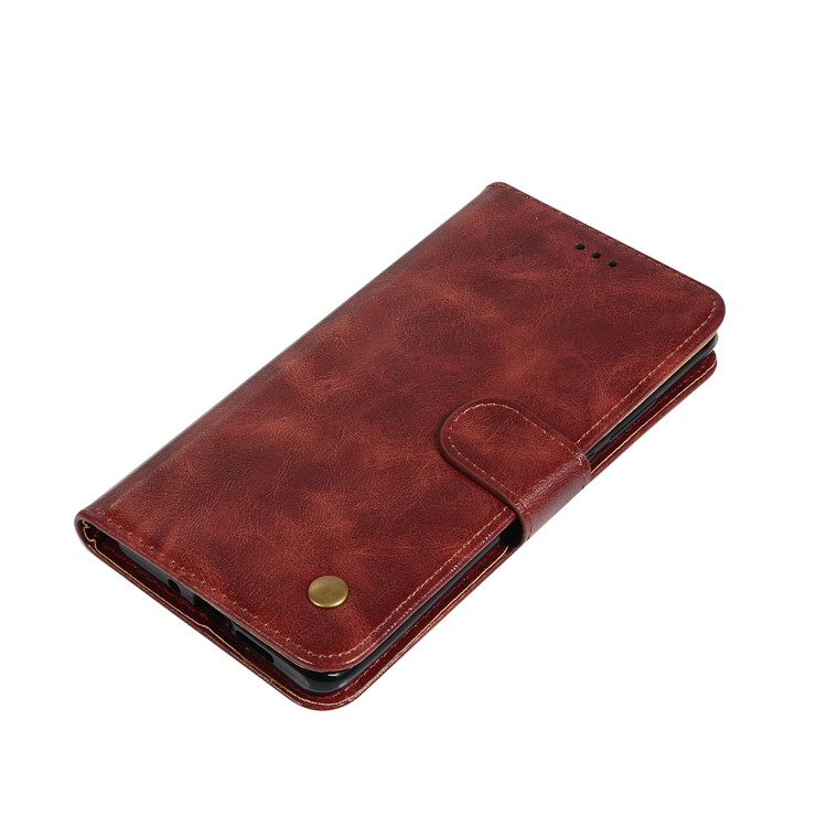 Vintage Premium PU Leather Wallet Casing with Stand for Huawei P30 Pro - Wine Red-7