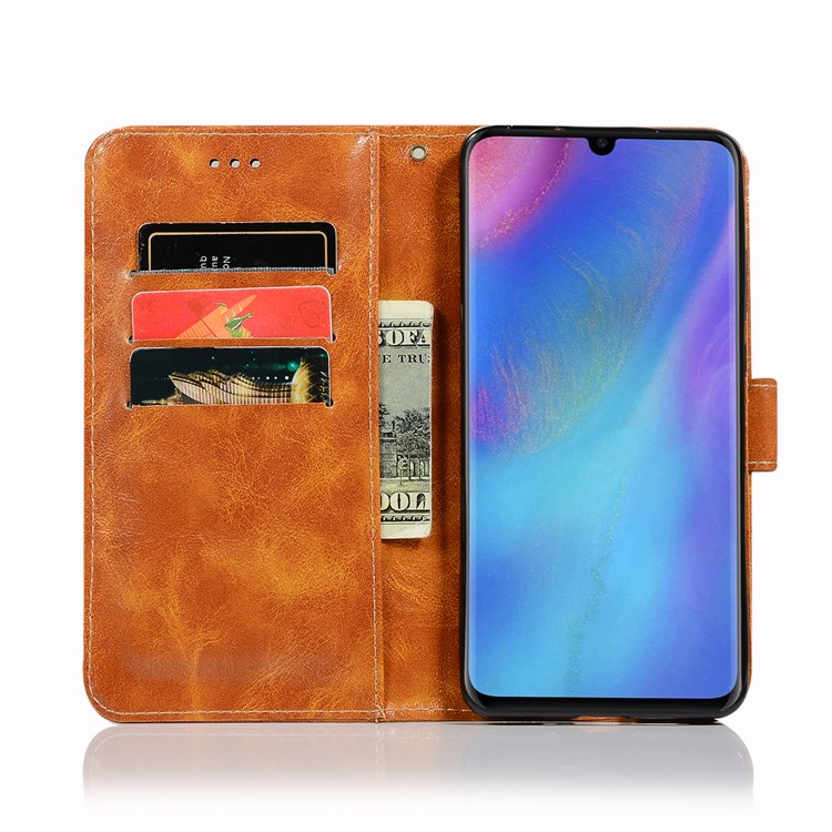 Vintage Premium PU Leder Brieftasche Handyhülle Mit Ständer Für Huawei P30 Pro - Braun-4