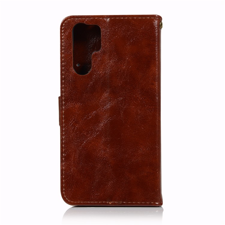Vintage Premium PU Leather Wallet Cell Phone Case with Stand for Huawei P30 Pro - Coffee-2