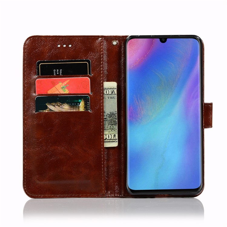 Vintage Premium PU Leather Wallet Cell Phone Case with Stand for Huawei P30 Pro - Coffee-3