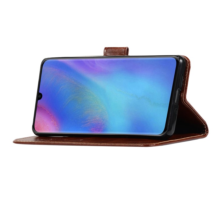 Vintage Premium PU Leather Wallet Cell Phone Case with Stand for Huawei P30 Pro - Coffee-5