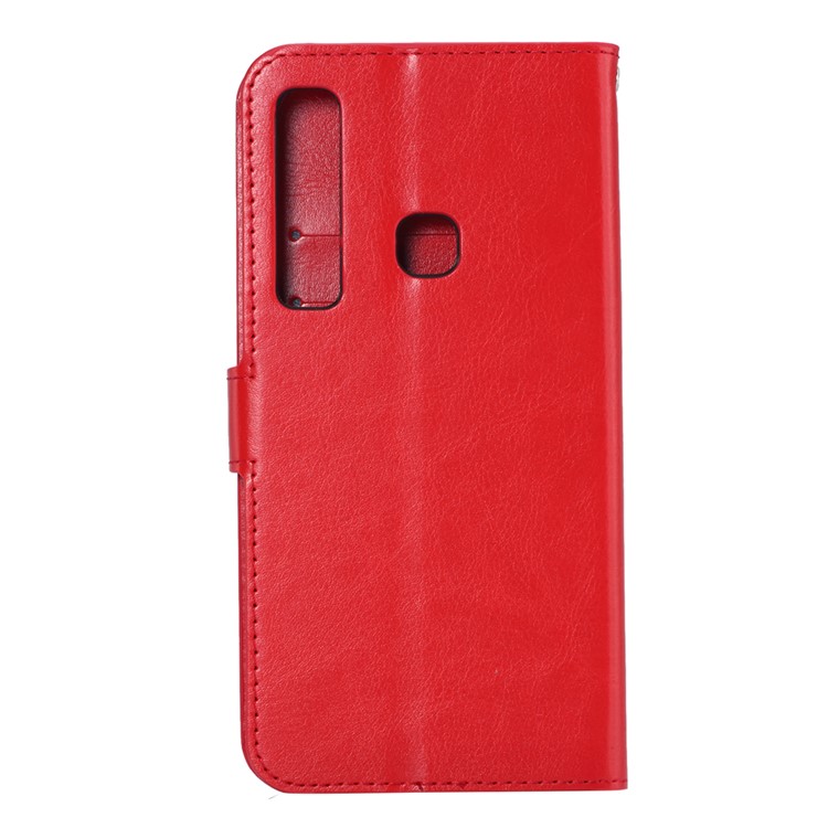 Crazy Horse Texture Wallet Stand Leather Phone Shell for Huawei P30 Lite - Red-3